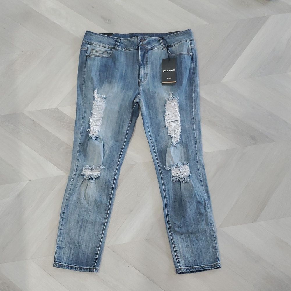 Jack David Womans Distressed Ripped Stretch Jeans , SIZE 24, NWT